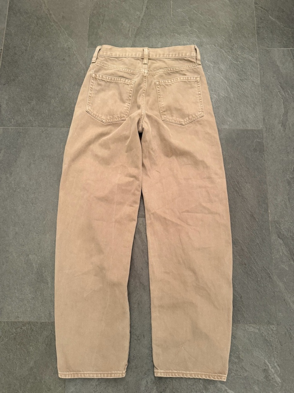 Greenish Beige Utility High Waisted Barrel Pants - Picture 3 of 4